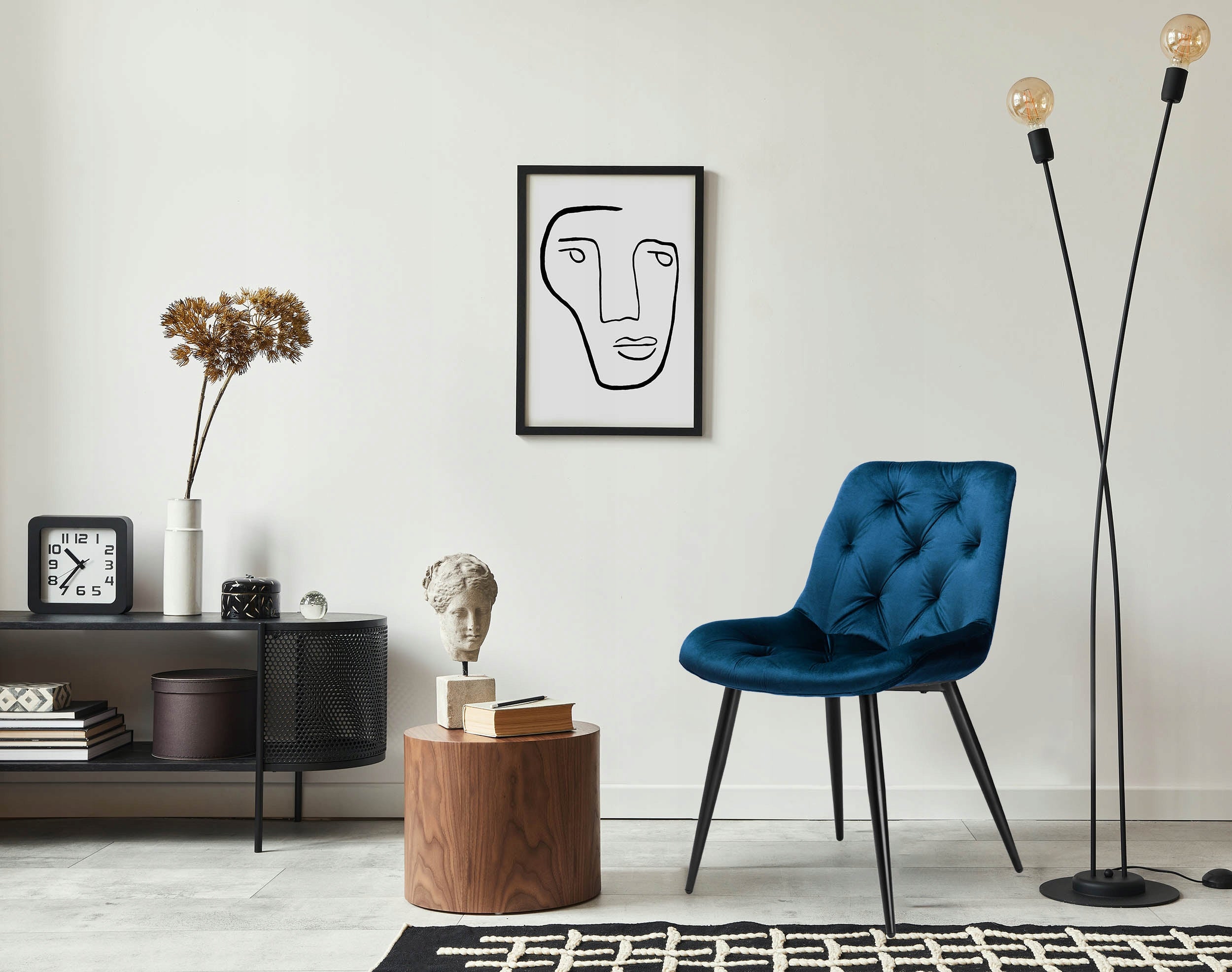 Stuhl Eliot Velvet, blau 