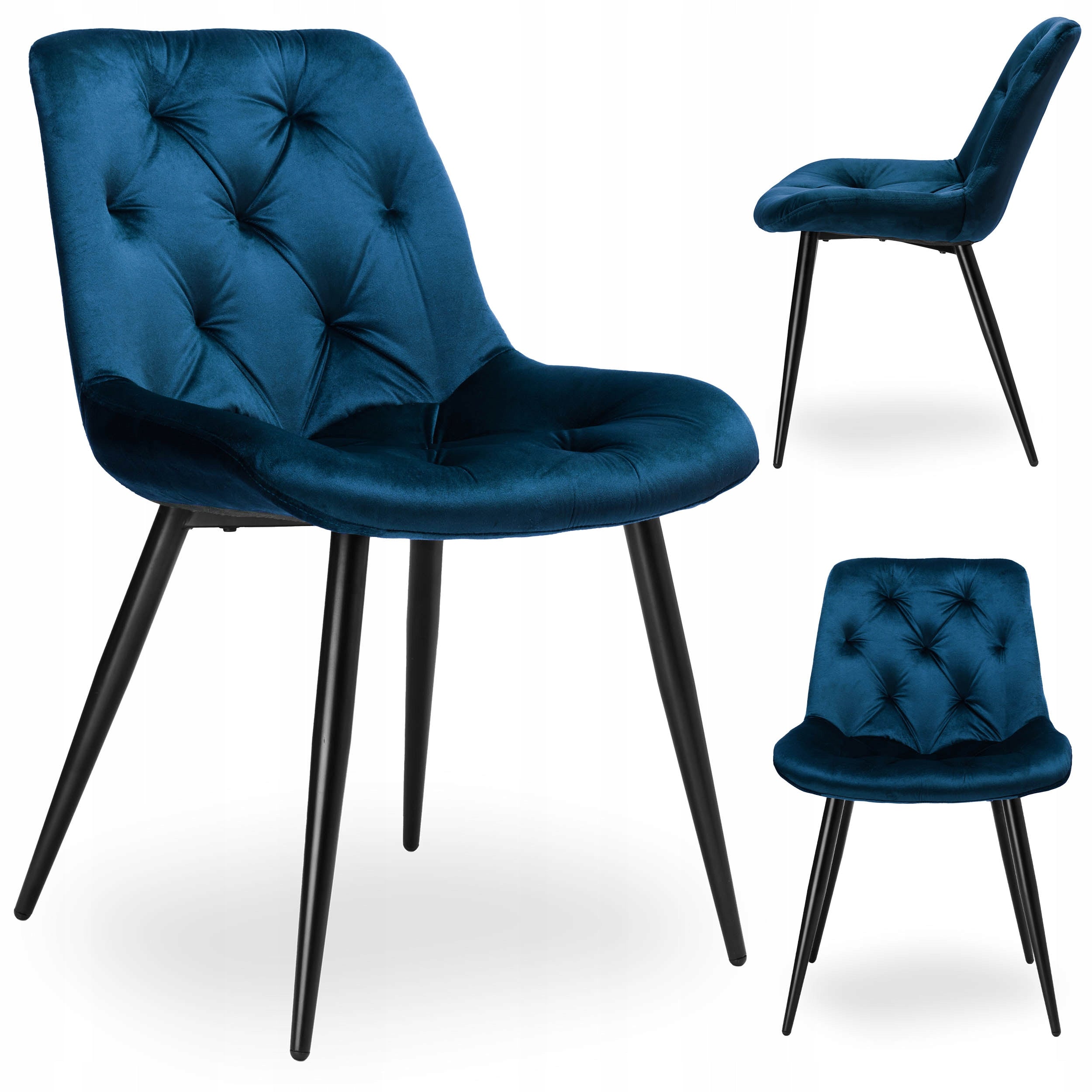 Stuhl Eliot Velvet, blau 