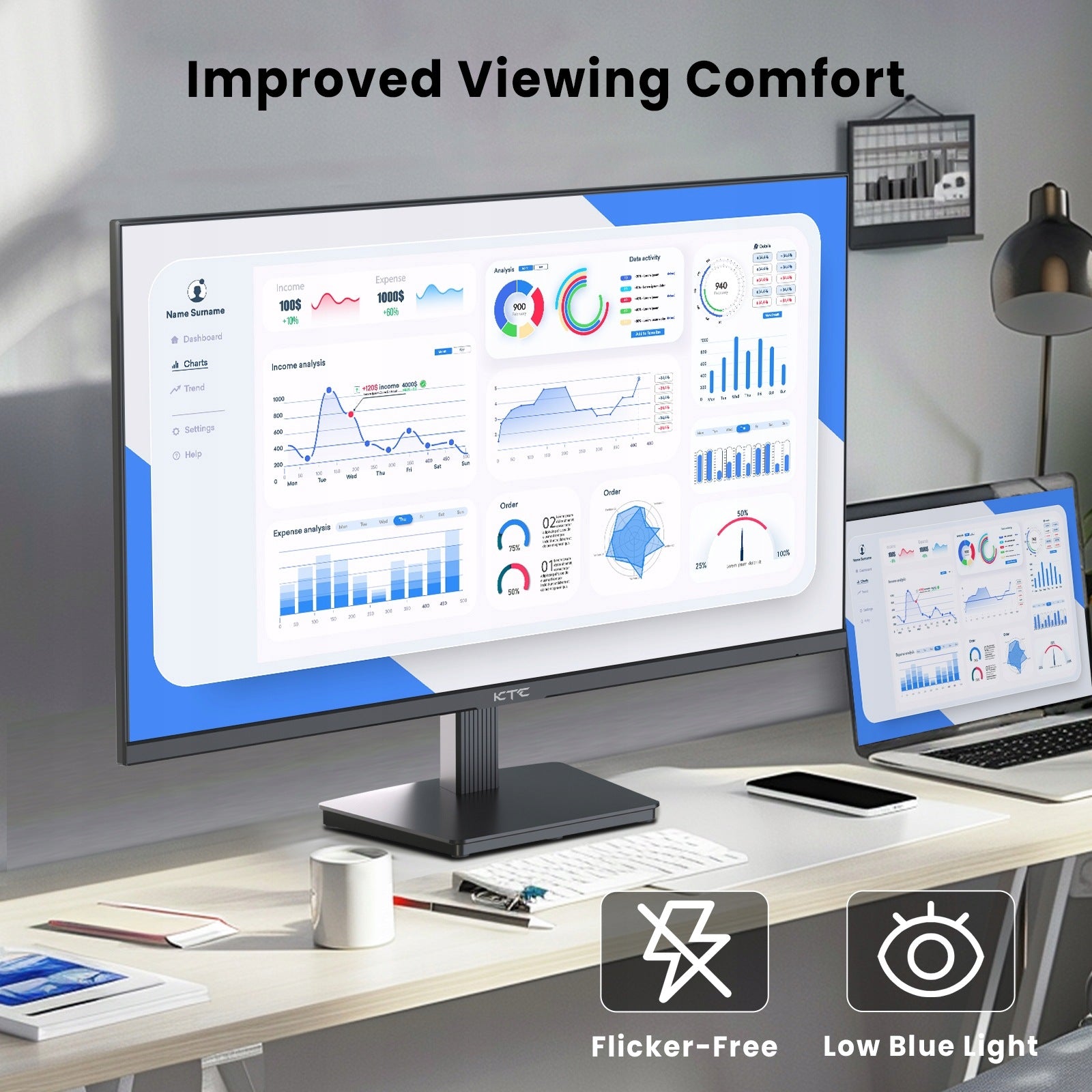KTC H27T27 27" QHD 2560×1440 IPS 120Hz HDR Sync VESA Gaming Office monitor Manufacturer code H27T27-0210
