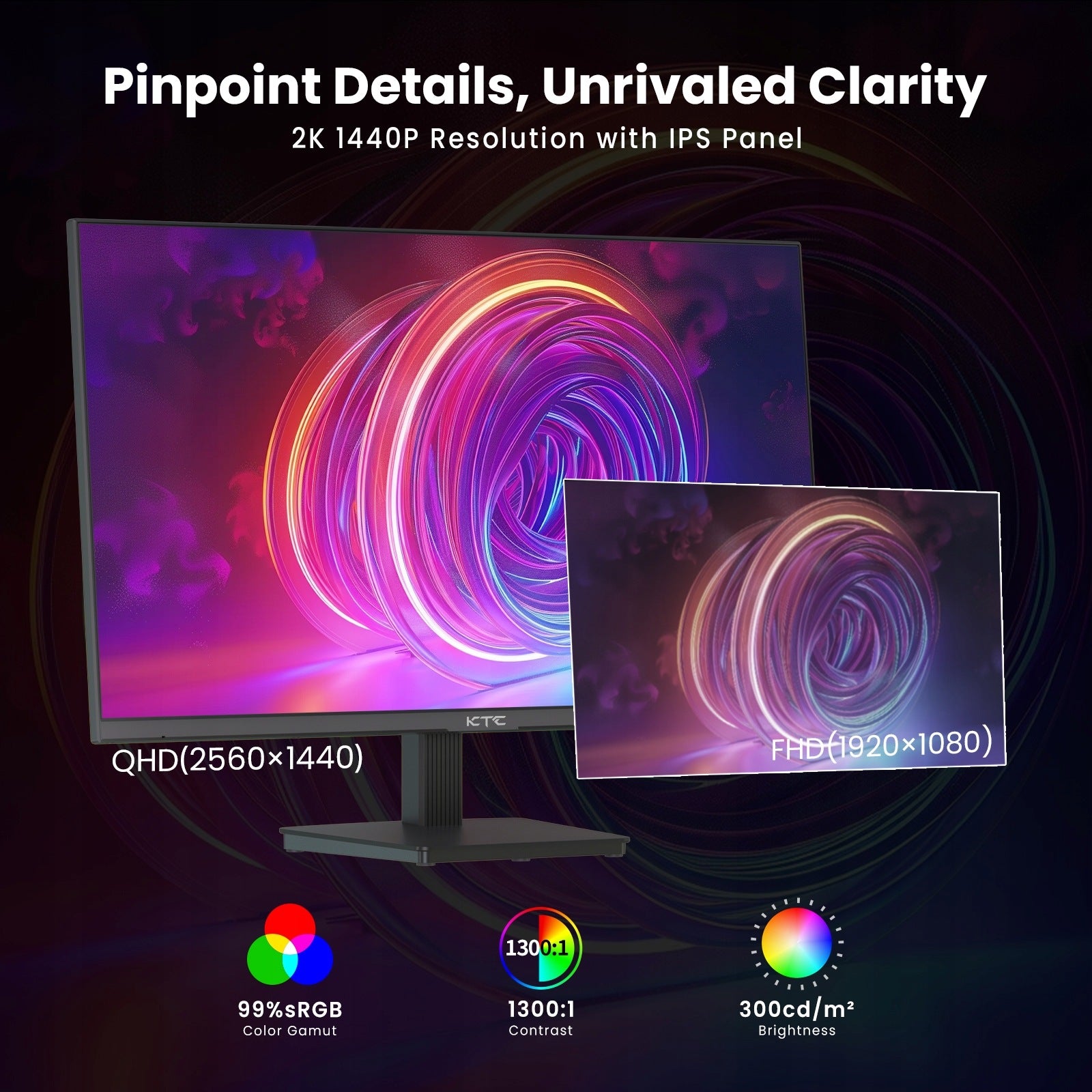 KTC H27T27 27" QHD 2560×1440 IPS 120Hz HDR Sync VESA Gaming Office monitor Packaging status original