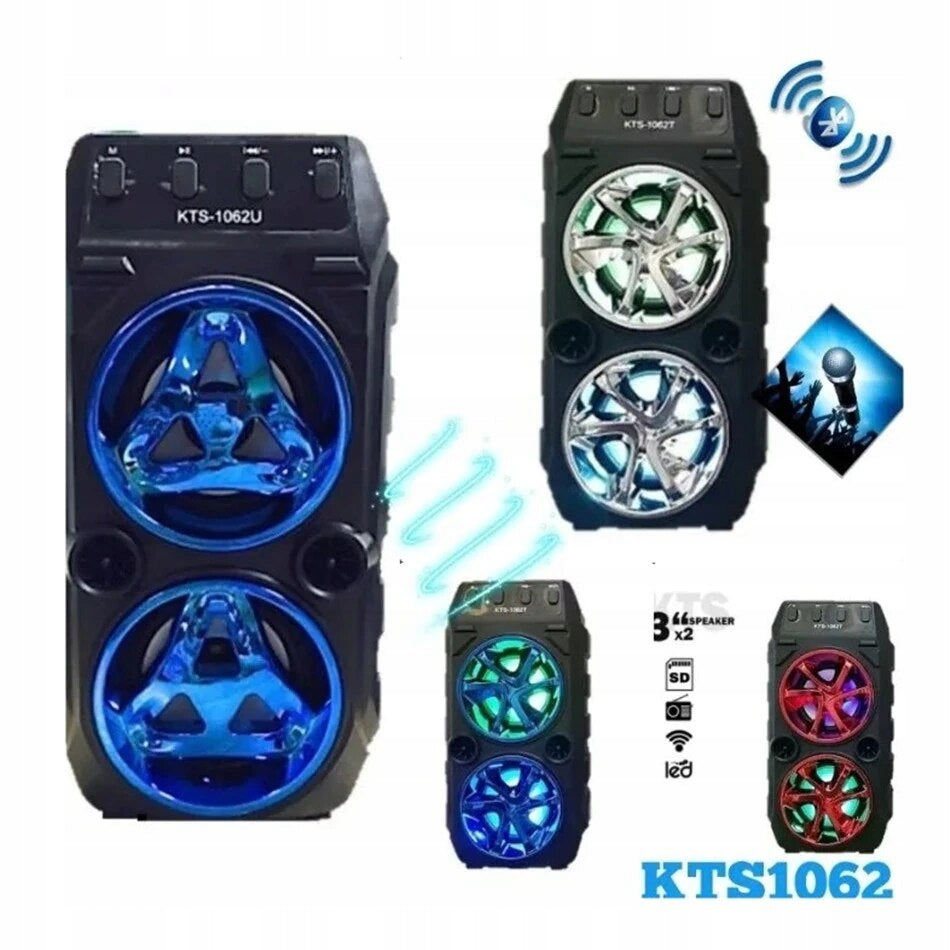 KTS-1062 Wireless Karaoke Speaker, Bluetooth, Light effects, USB Packaging status original