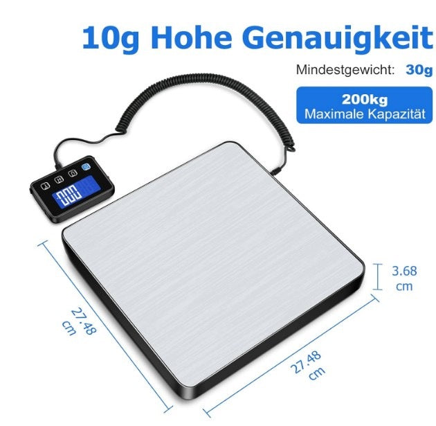 KUAIVO Parcel scale, very precise platform scale 200 kg/10 g Manufacturer code B0D3D3JSK2