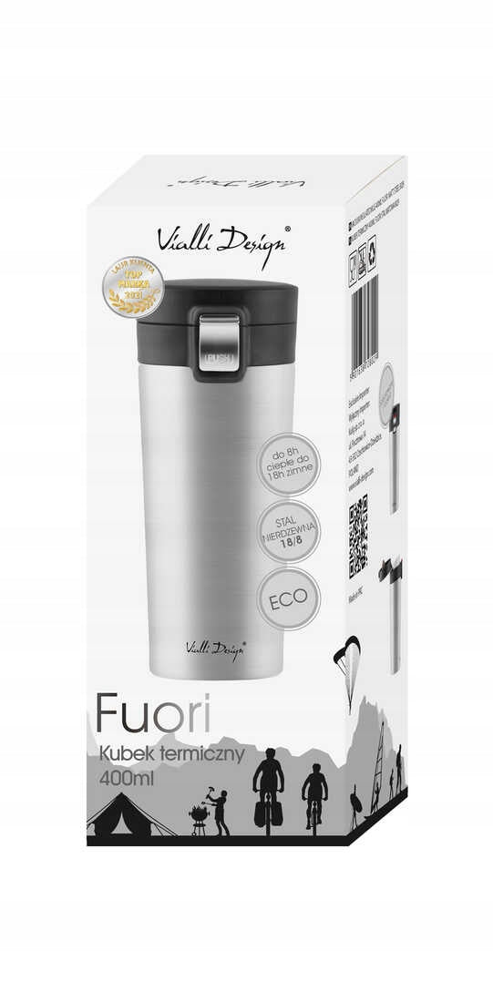 Vialli Design termo puodelis Fuori, 400 ml, plieno spalvos/matinis