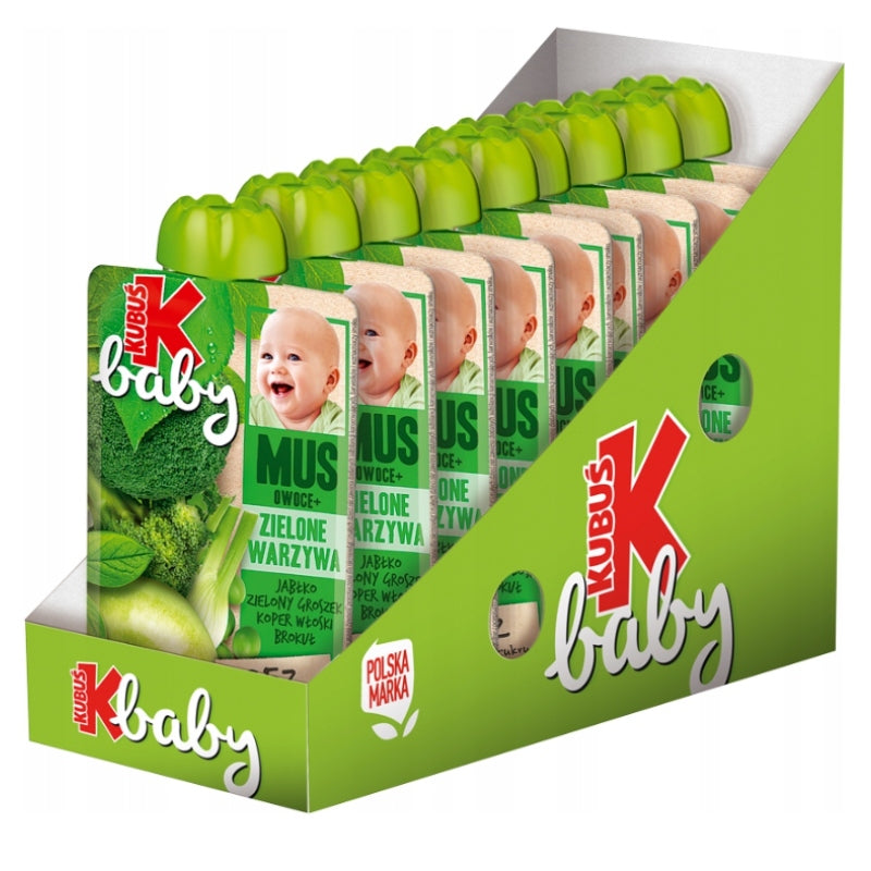 KUBUŚ Baby Mousse Green Vegetables 100g Healthy Delicious Dessert for Children