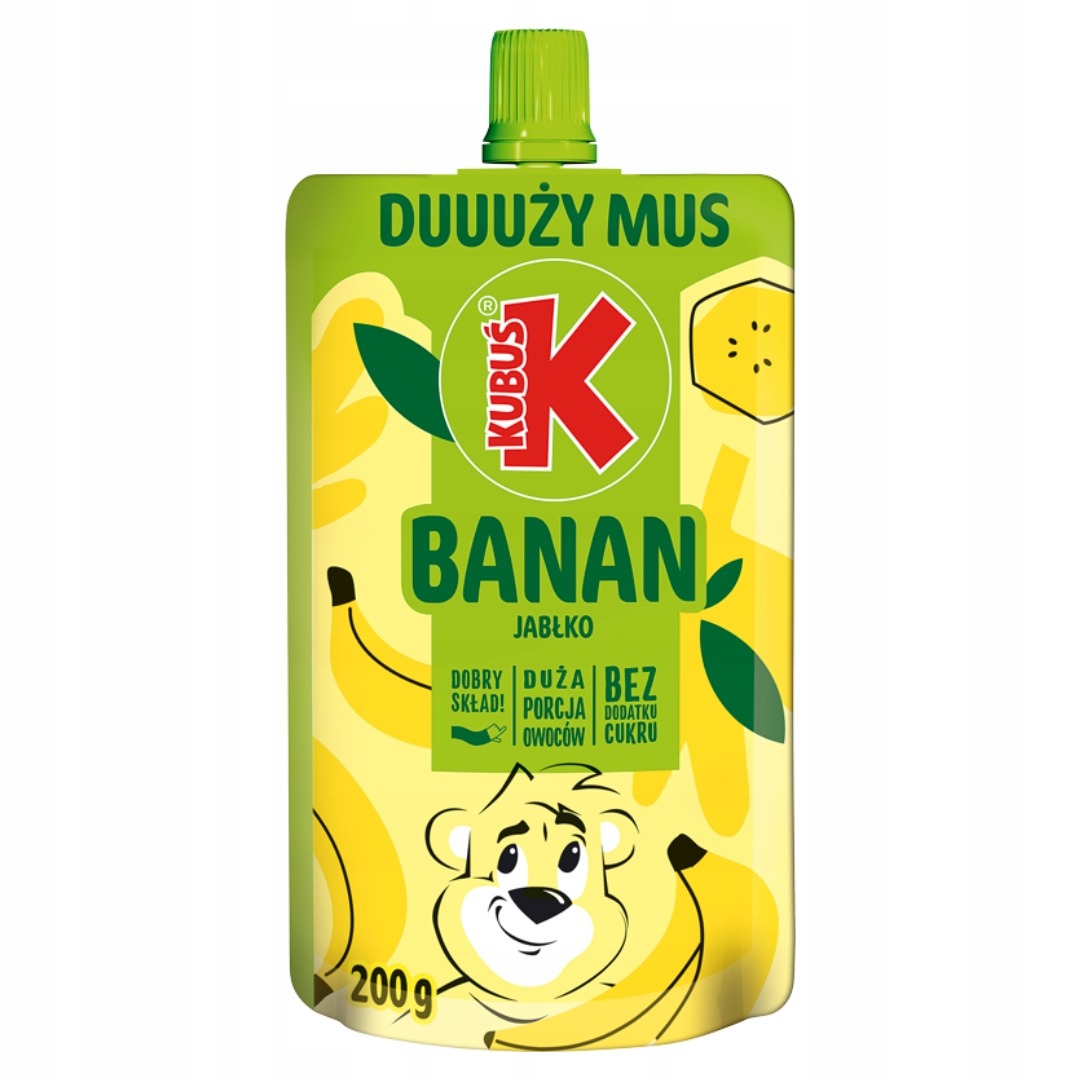 KUBUŚ mousse apple - banana carton 10x 200g Packaging status original