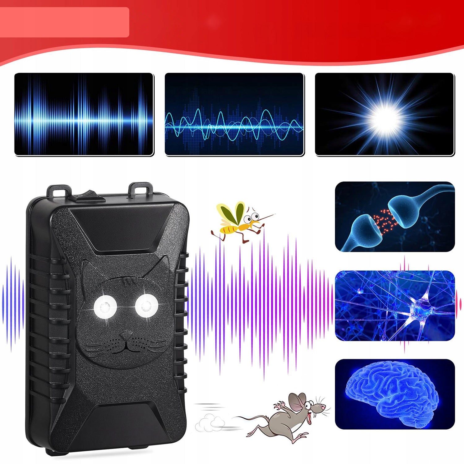 KUNY DETERRENT for CAR ultrasound for battery-operated car Use Against martens mice birds wild animals