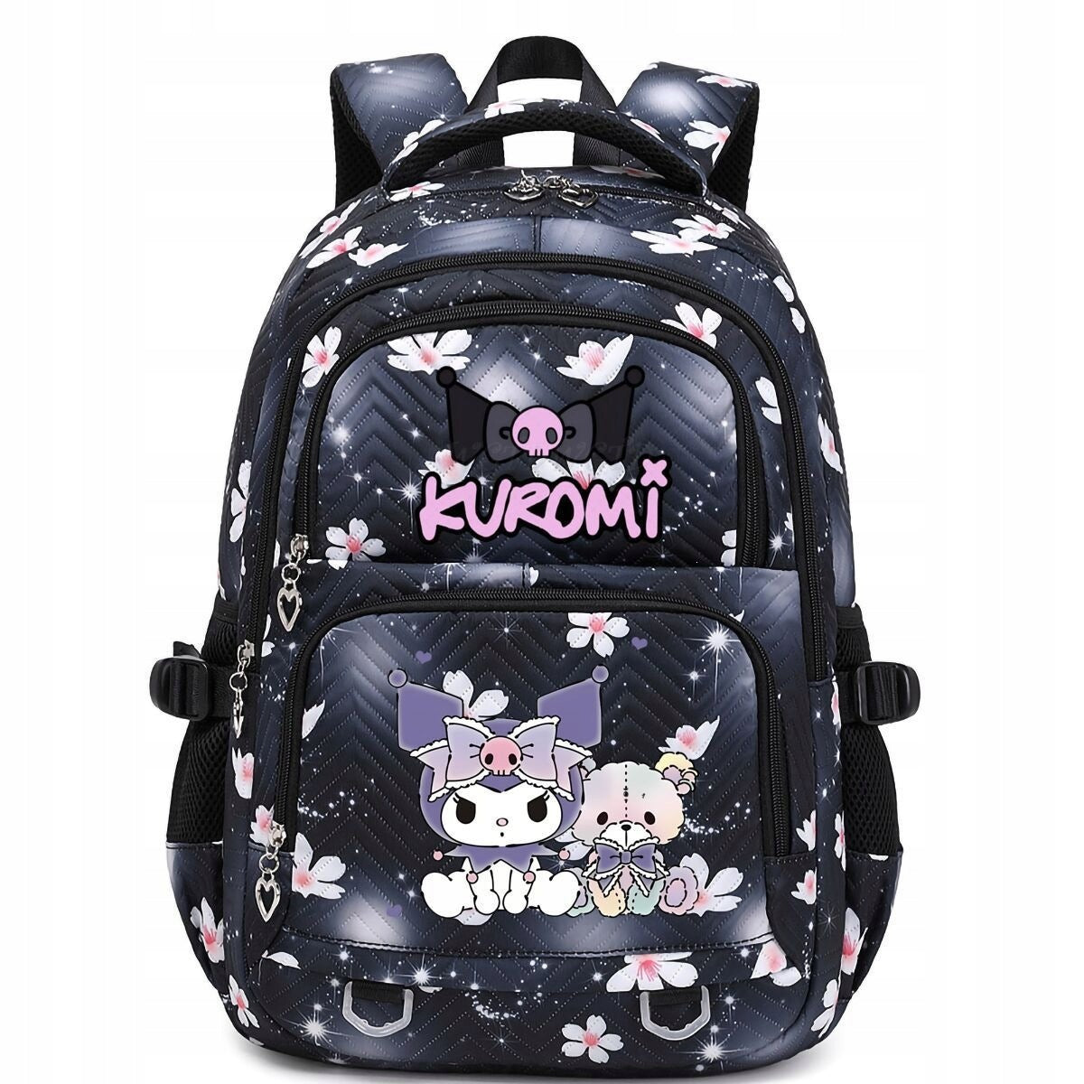 KUROMI Black School Backpack - Spacious Satchel for Girls