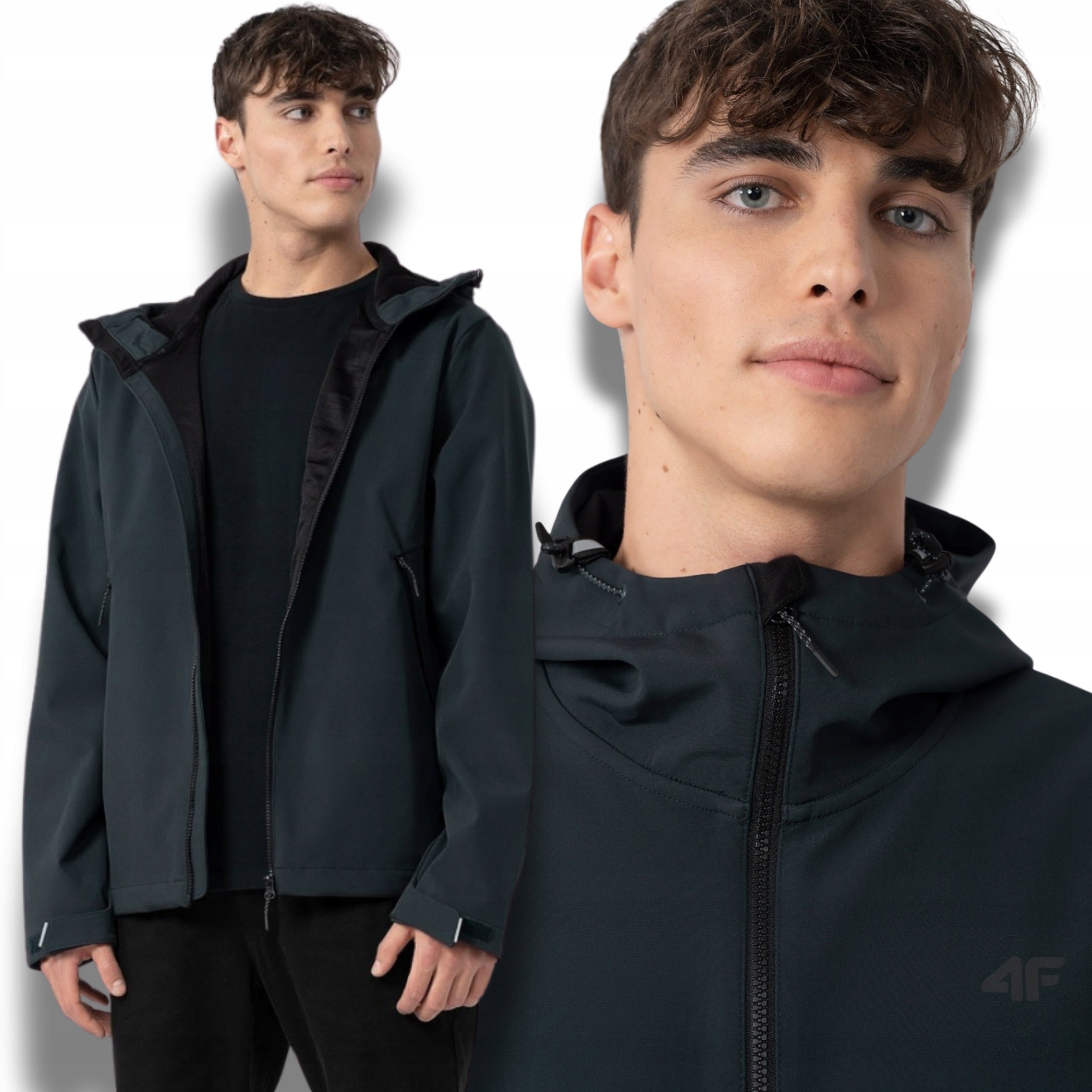 Herrenjacke 4F Softshell M H4Z22 SFM001 22S, schwarz 