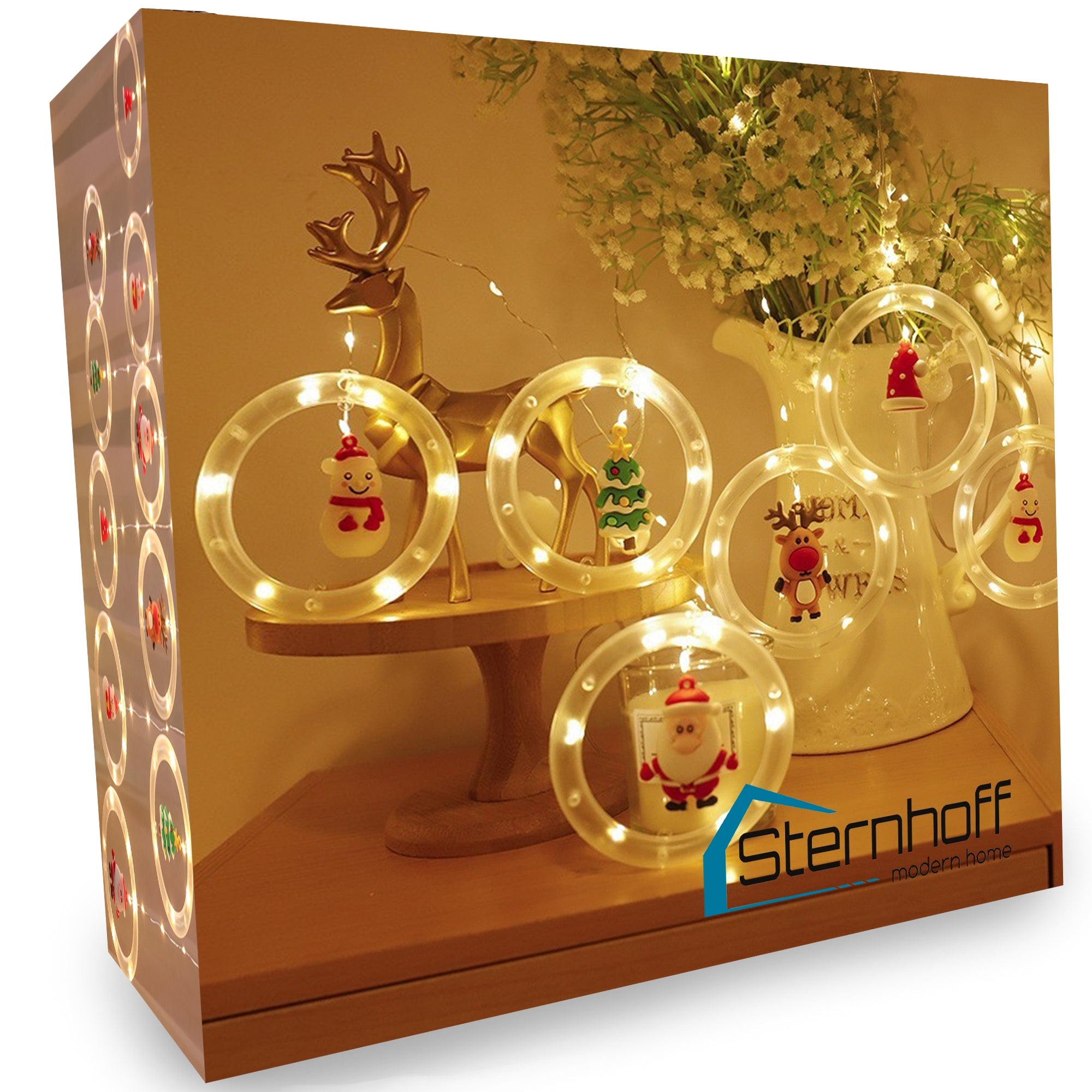 Weihnachtsgirlande Lichtervorhang „Figuren“, LED 108, 3m 