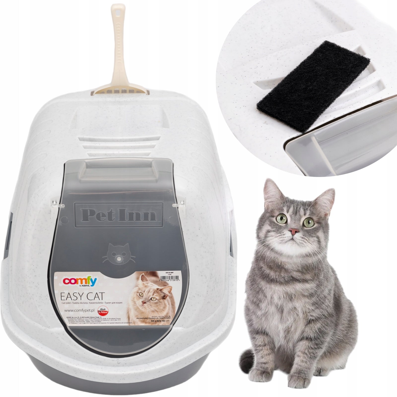 Pet Inn Toilette Easy Cat Grau 