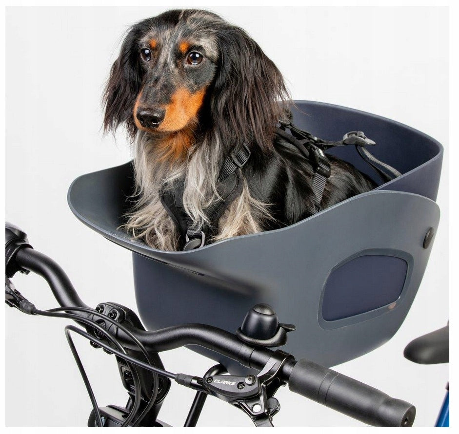 KVISP Dog Bike Basket Handlebar Transporter for Dogs Grey M Packaging status original