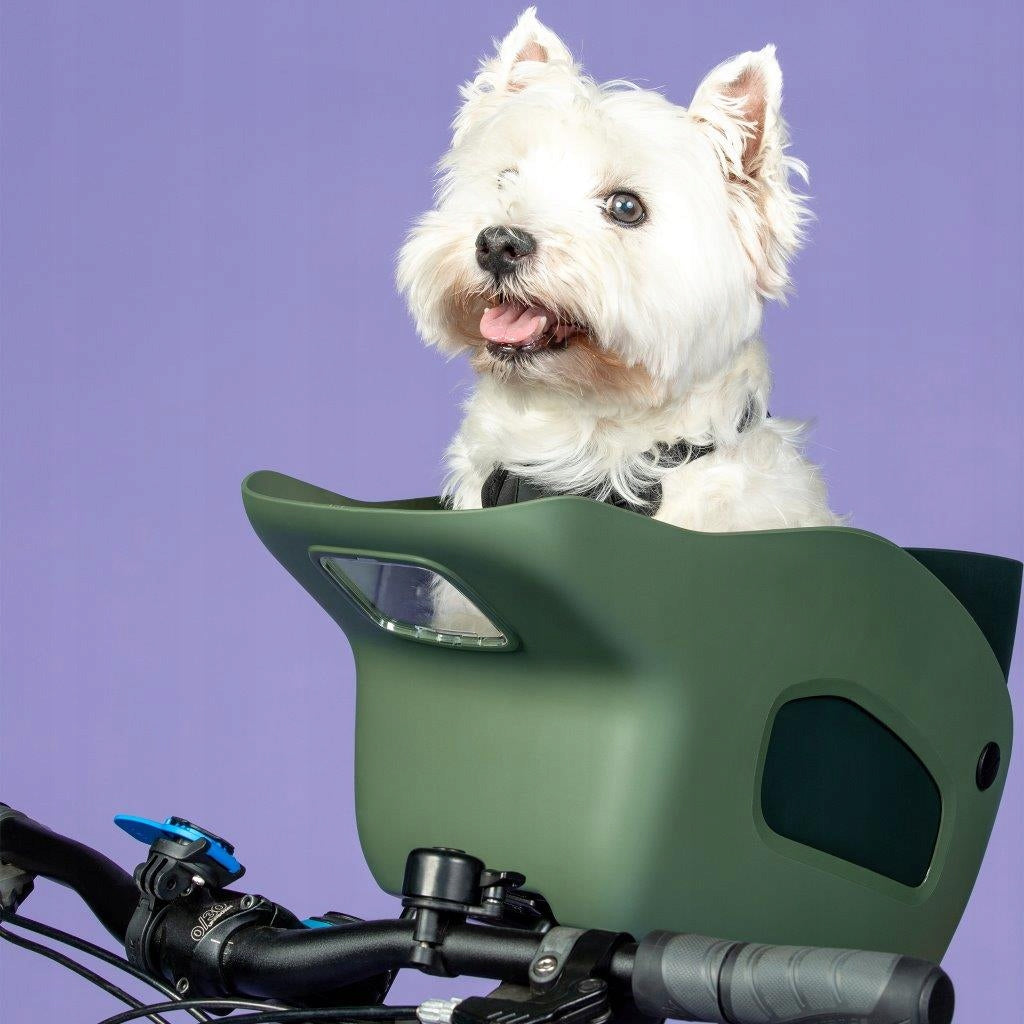 KVISP green S bicycle basket for dogs Main material synthetic material