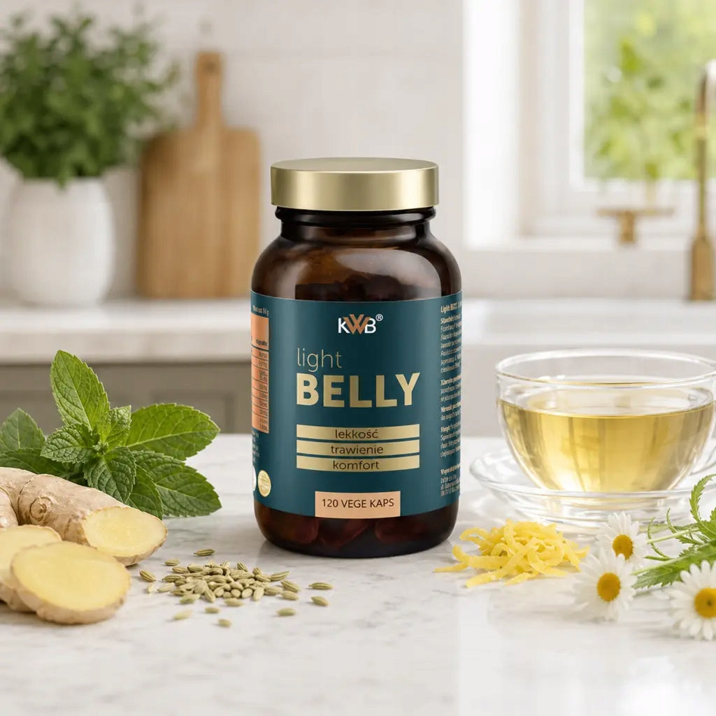 KWB Light Belly 120 capsules Support Digestion of the intestinal digestive tract Packaging status original