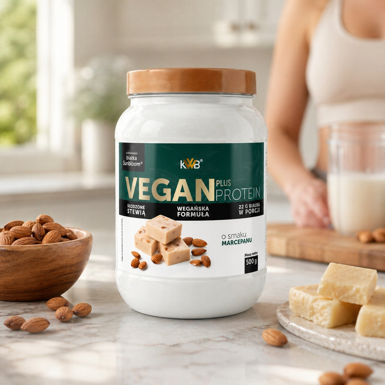 KWB Vegan Protein Conditioner 500g Vegan Protein Flavour Marcepan Packaging status original