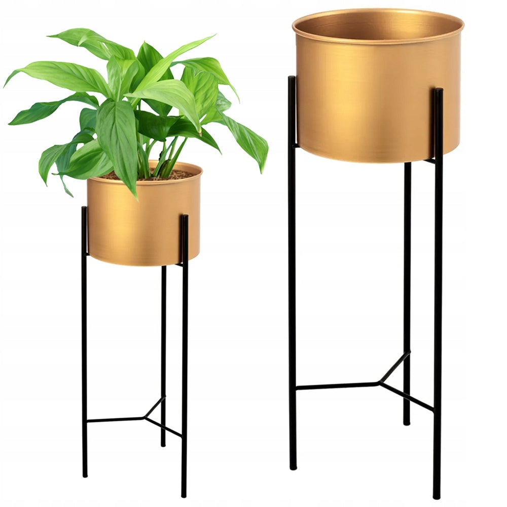 Blumenkorb aus Metall, golden, 40 cm 