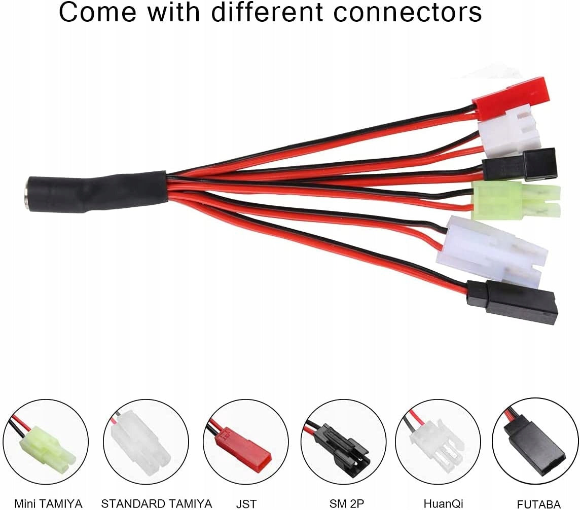 Multifunktions-NIMH/NICD 2-10s 2,4-12V Batteriekabel für Rc Car Boat Drone Softair 5 Terminals (Tamiya Standard/Mini Tamiya/SM 2P/JST/HuanQi) 