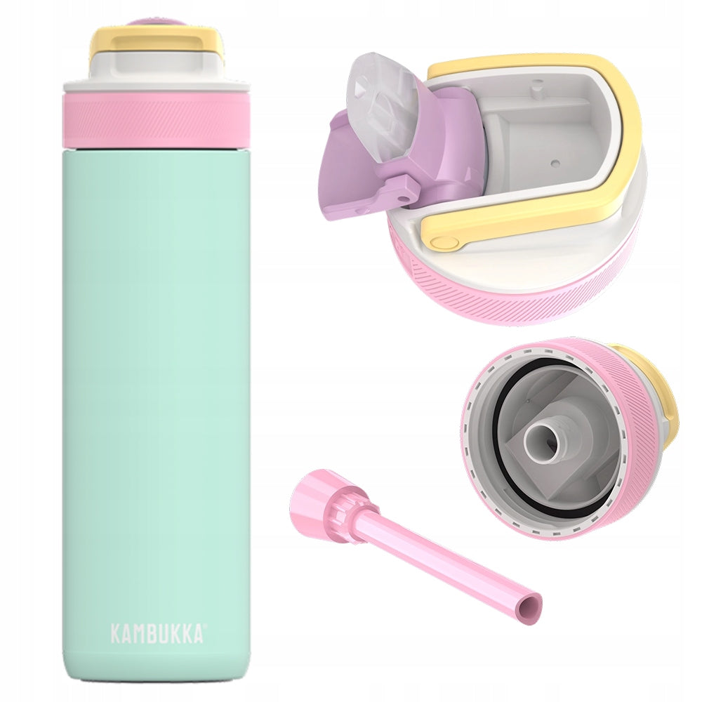 Kambukka Lagoon Insulated Travel Thermos 600ml Ice Pop, straw, mouthpiece Color green