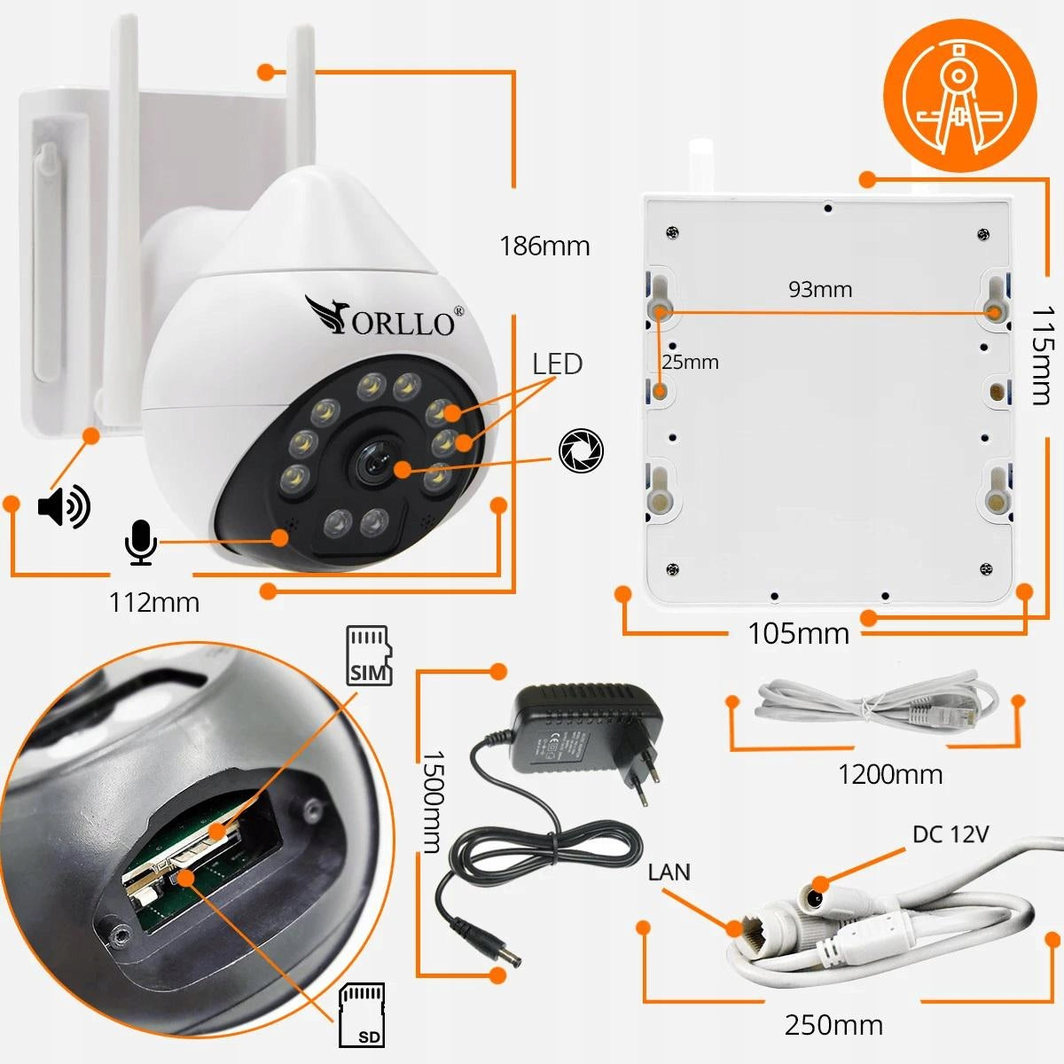rotierende GSM-IP-Kamera orllo Z17 