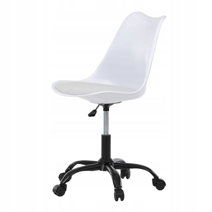 Kancelářská židle Autronic, bílá, výškově nastavitelná, industriální styl Furniture depth 56 cm