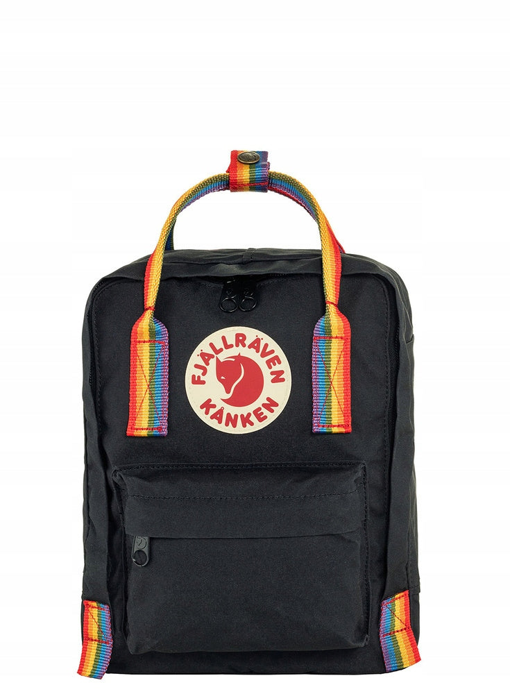 Kanken Rainbow Fjallraven Mini Black Backpack