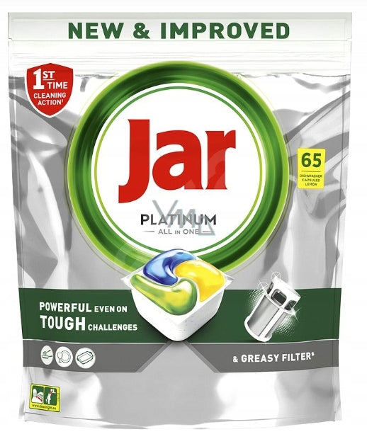 Kapsle do myčky Jar PLATINUM lemon 65 kusů