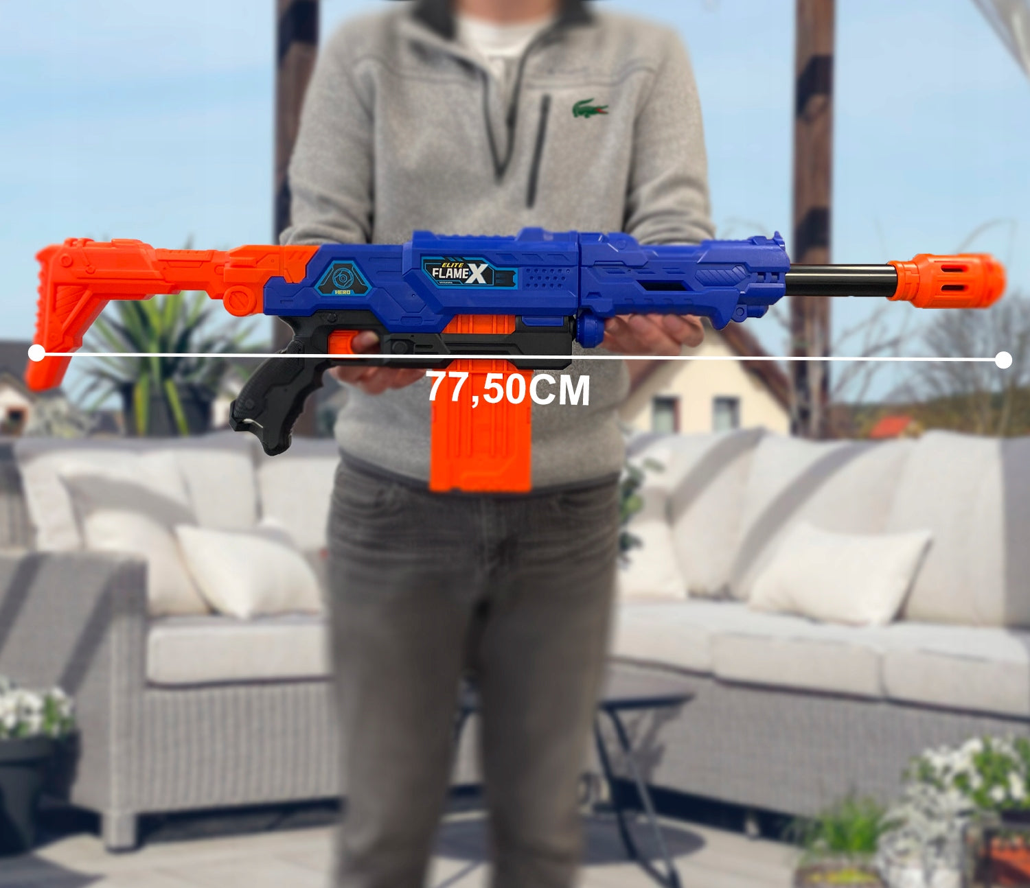 Kindermaschinengewehr mit Patronen - X-Flame Elite, blau 
