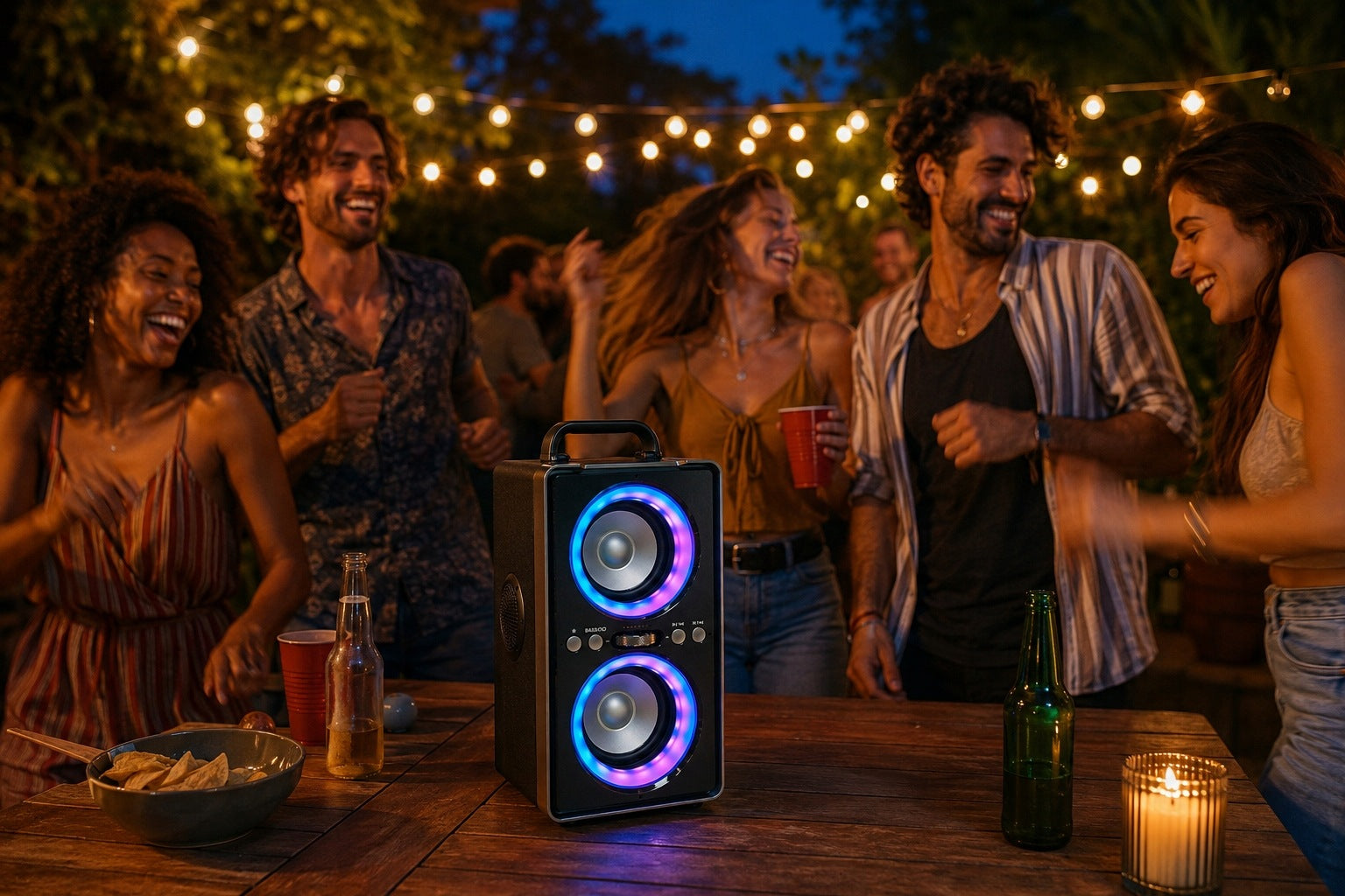 Karaoke Bluetooth Speaker 200W LED TWS Bass Guitar Microphone ODIOMX DF-01 Manufacturer code DF-01