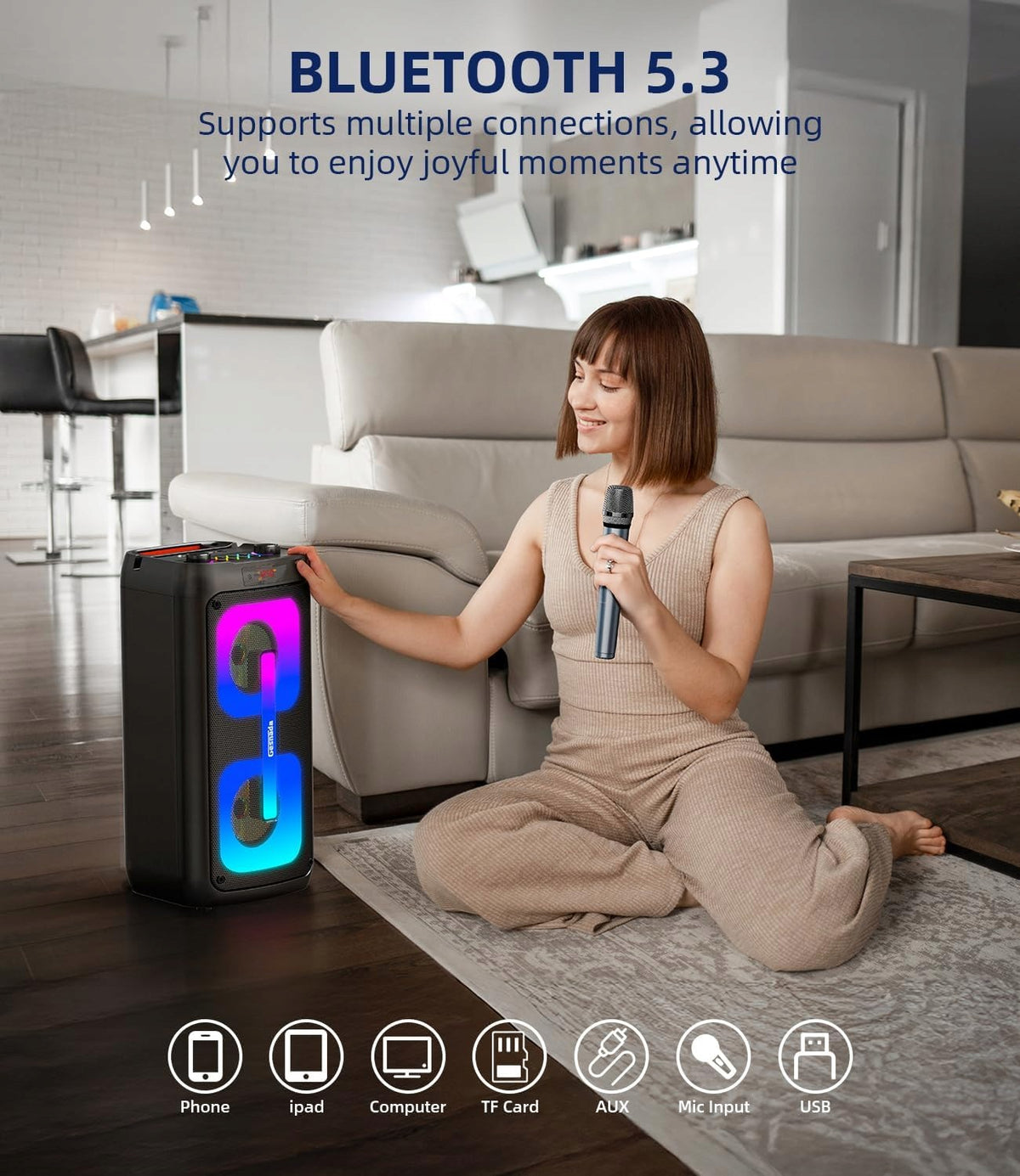 Karaoke Bluetooth Speaker Kit With Two Microphones Gesnada K68 Party Brand no brand