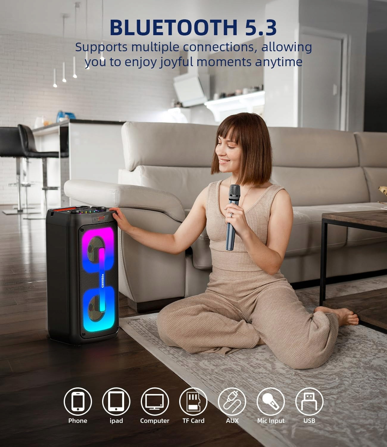 Karaoke Bluetooth Speaker Kit With Two Microphones Gesnada K68 Party Brand no brand