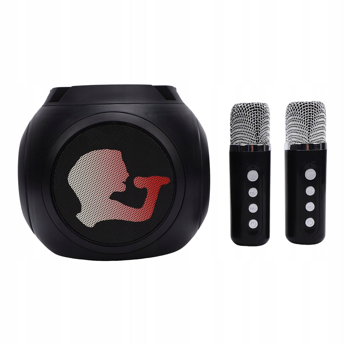 Karaoke Device with 2 Microphones Wireless Microphone and 7V