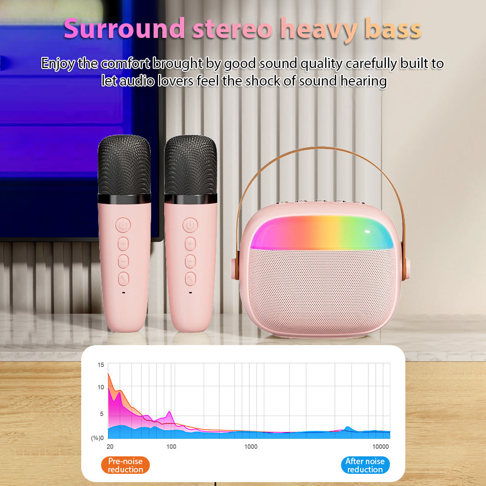 Karaoke Machine Mini Wireless Microphone and Speaker Set with 2 Gift