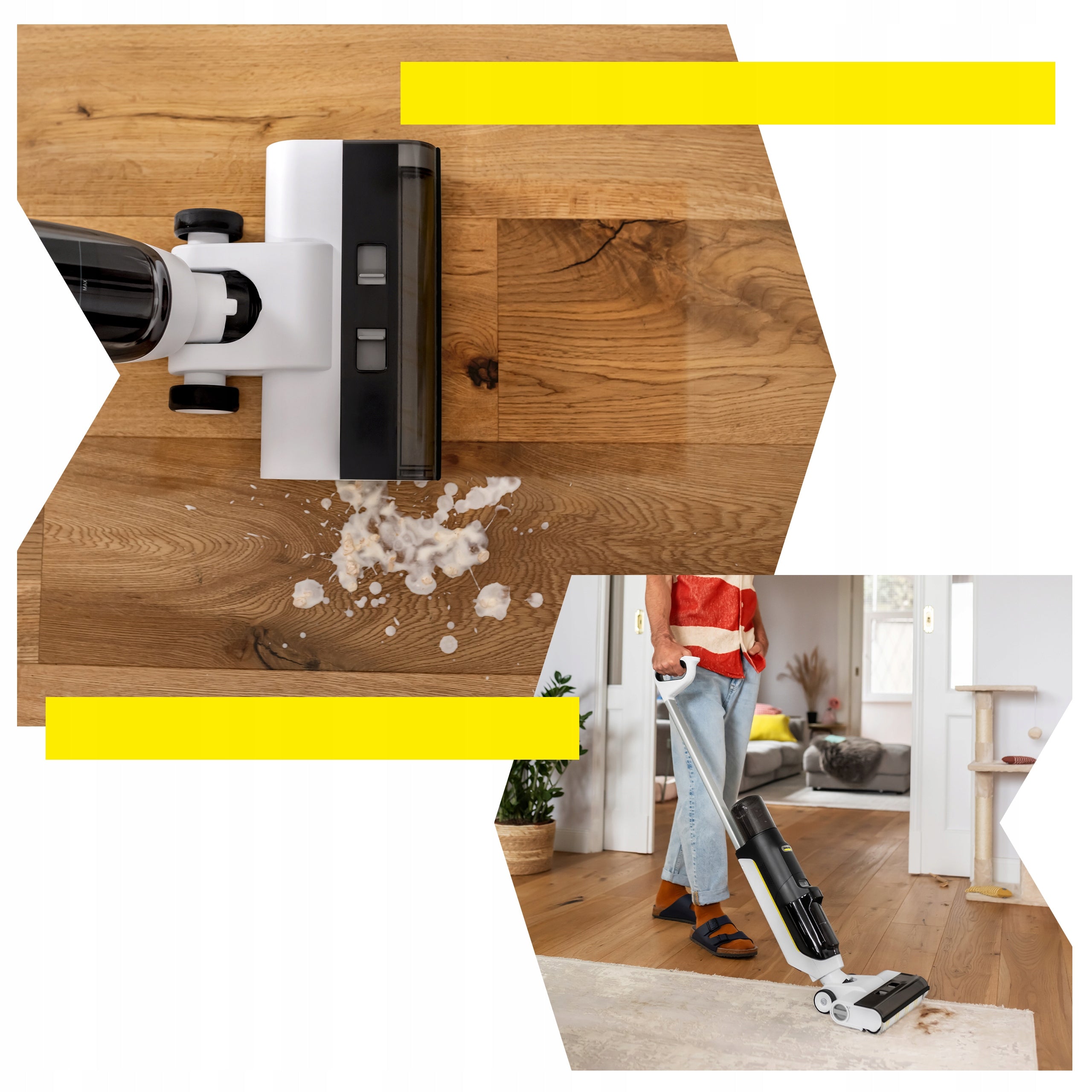 Karcher Cordless Electric Mop with FCV 3 Natural Vacuuming Function Dominant color white