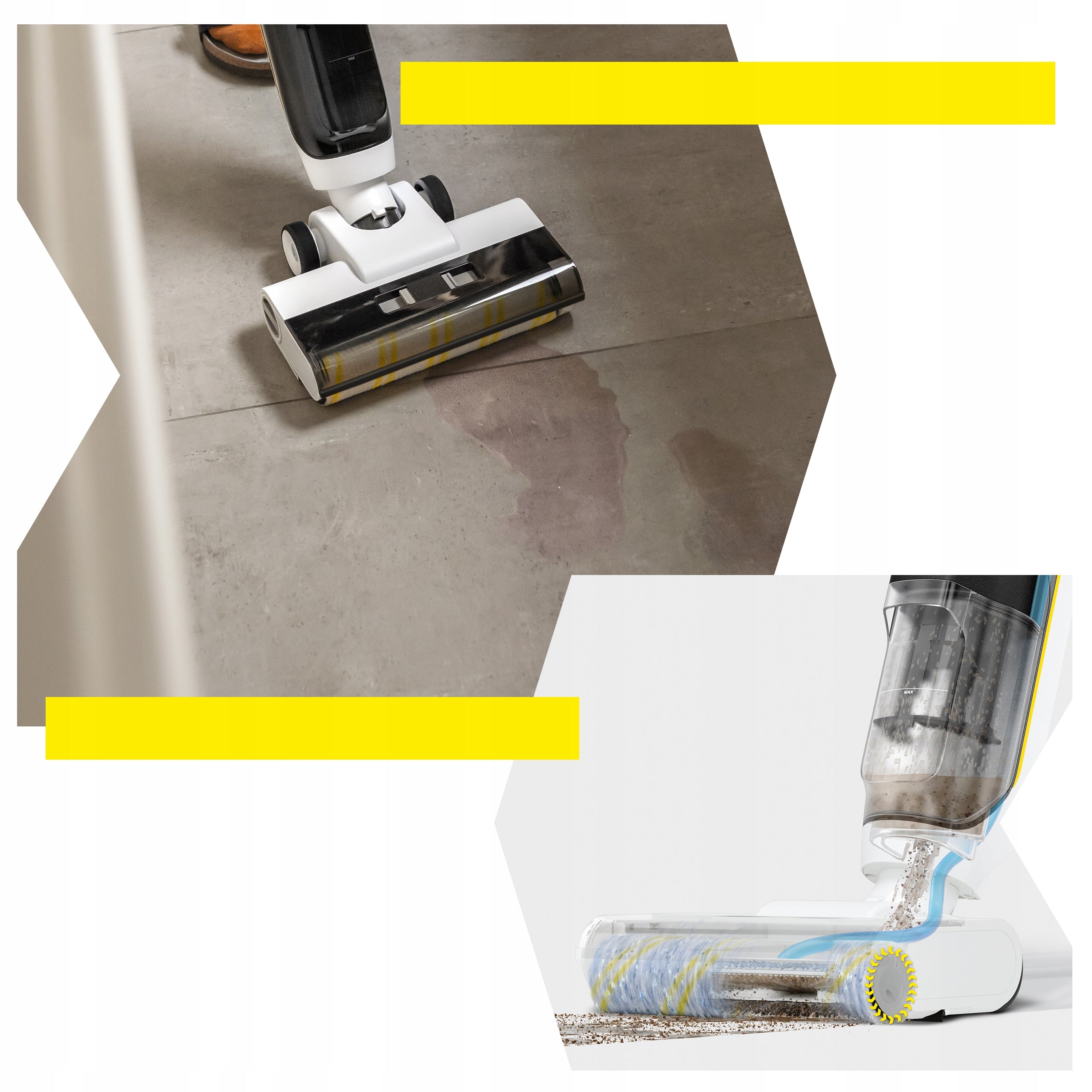 Karcher Cordless Electric Mop with FCV 3 Natural Vacuuming Function Power supply rechargeable battery