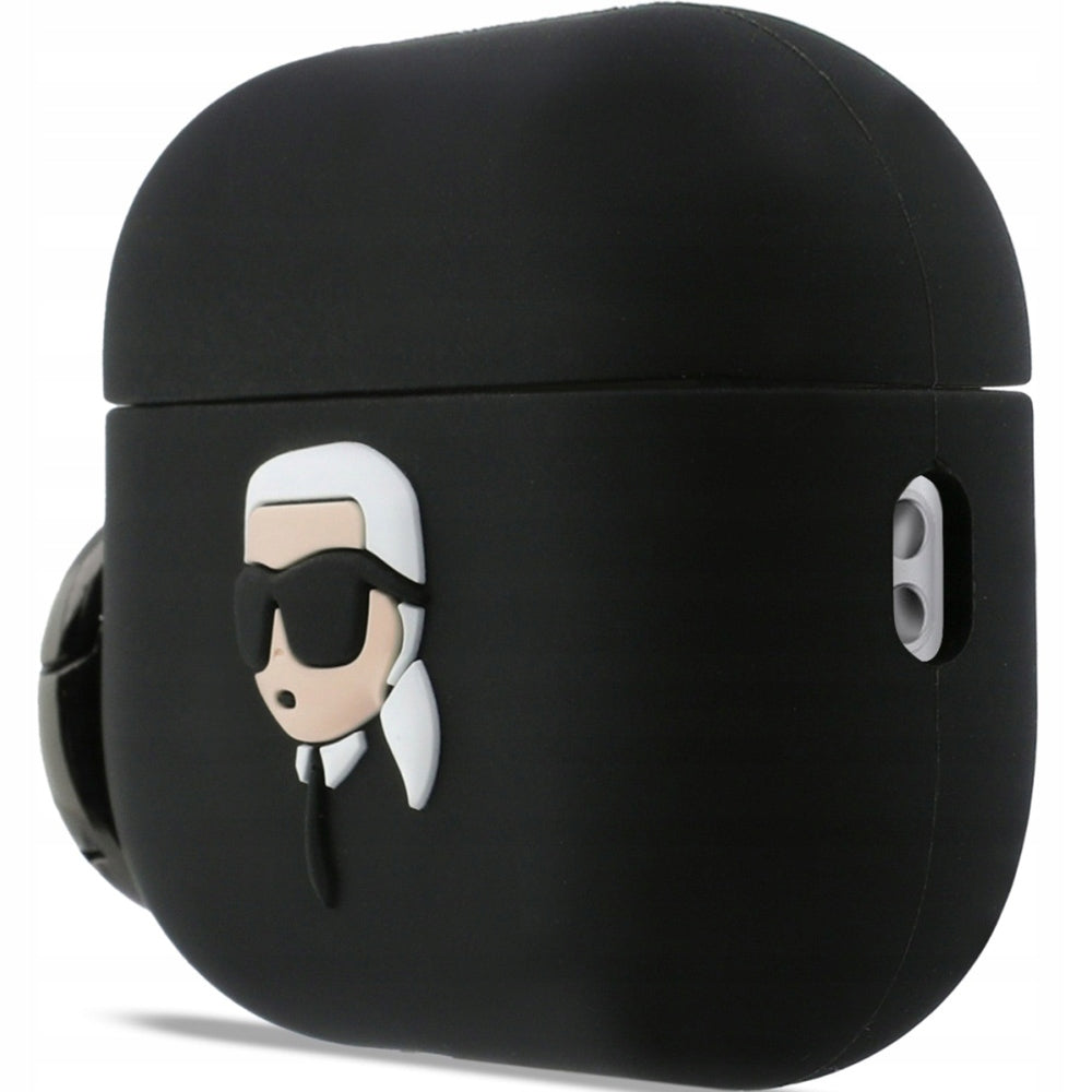 Karl Lagerfeld case for AirPods Pro 3, silicone, strong, with carabiner Manufacturer code KLAP3RUNIKK