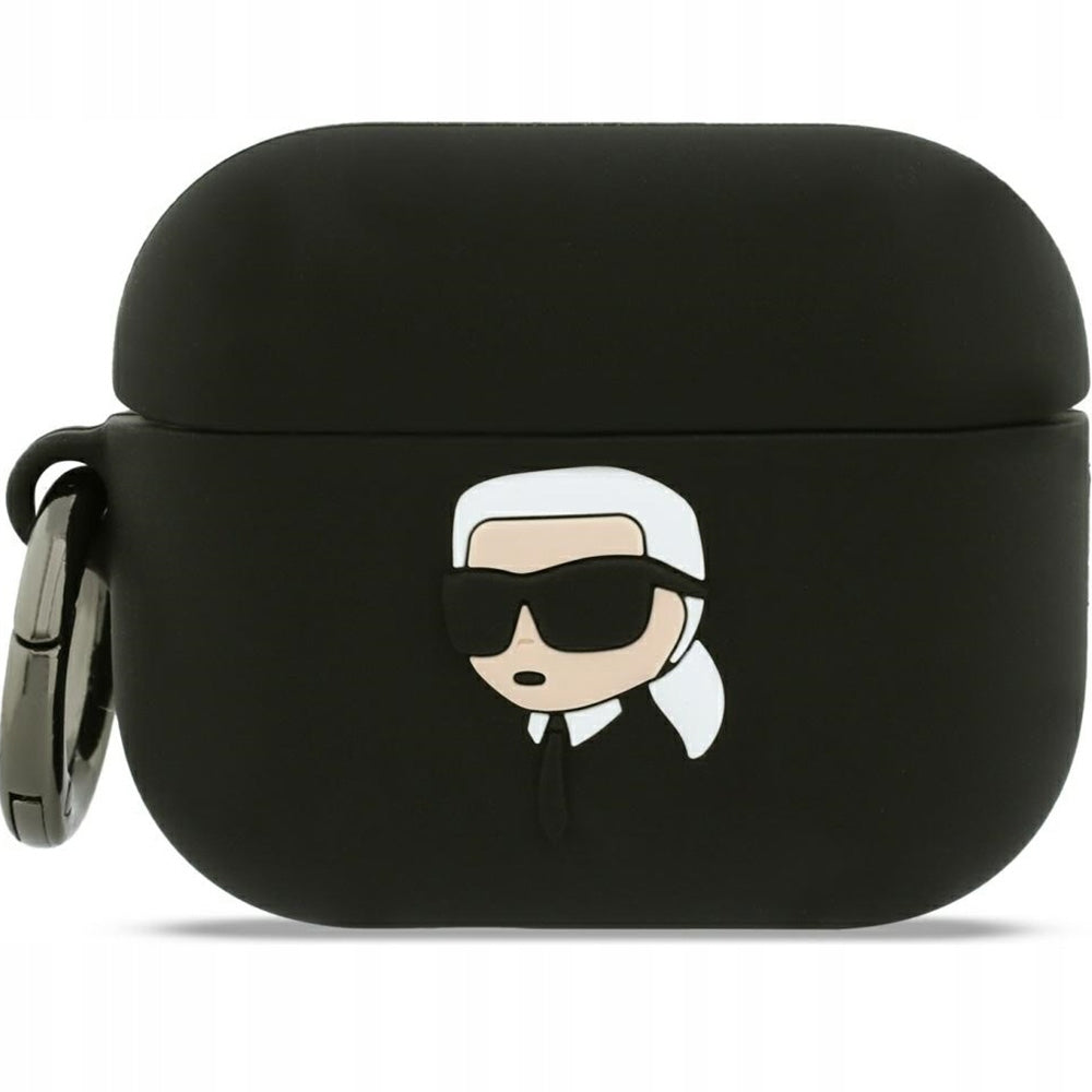 Karl Lagerfeld case for AirPods Pro 3, silicone, strong, with carabiner