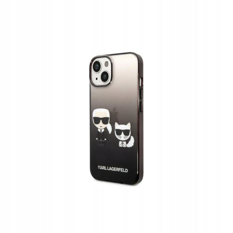 Karl Lagerfeld Gradient and Choupette Case skirtas iPhone 14 Pro, juodas