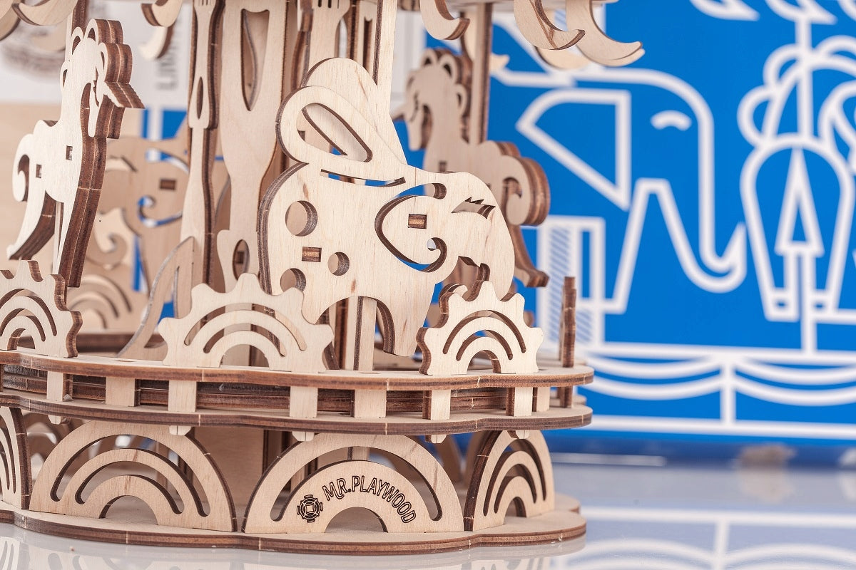 Medinis konstruktorius Mechanical Wooden model Rattle toy