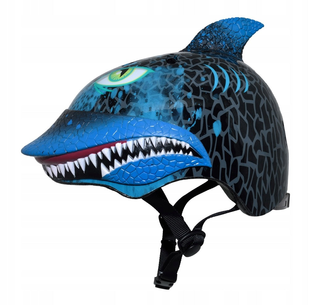 Vaikiškas dviratininko šalmas C-Preme Shark Attax, juodas/mėlynas