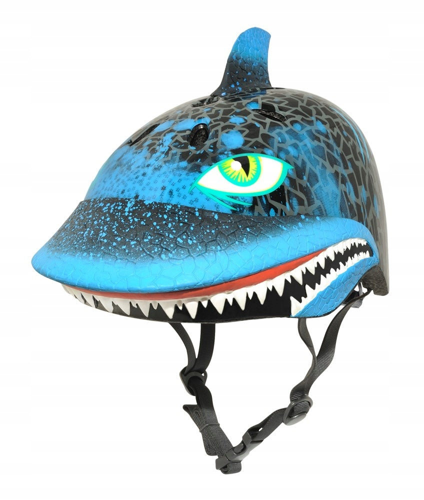 Vaikiškas dviratininko šalmas C-Preme Shark Attax, juodas/mėlynas