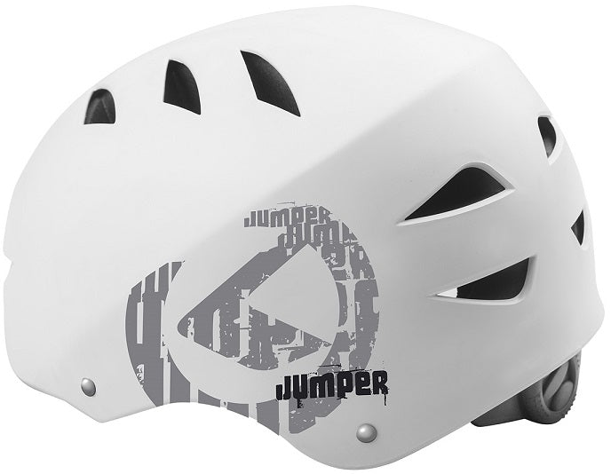 Šalmas BMX/Dirt modelis Kellys Jumper, baltas matinis