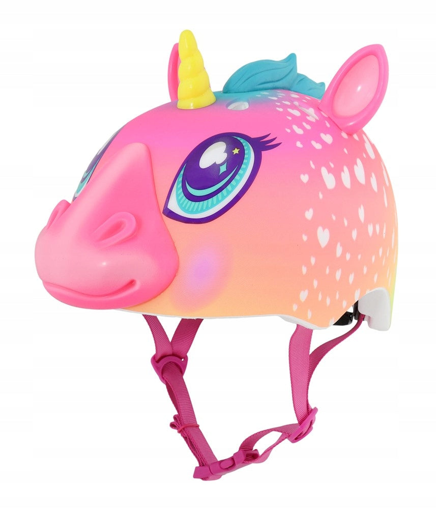Vaikiškas dviratininko šalmas C-Preme Super Rainbow Corn, rožinis