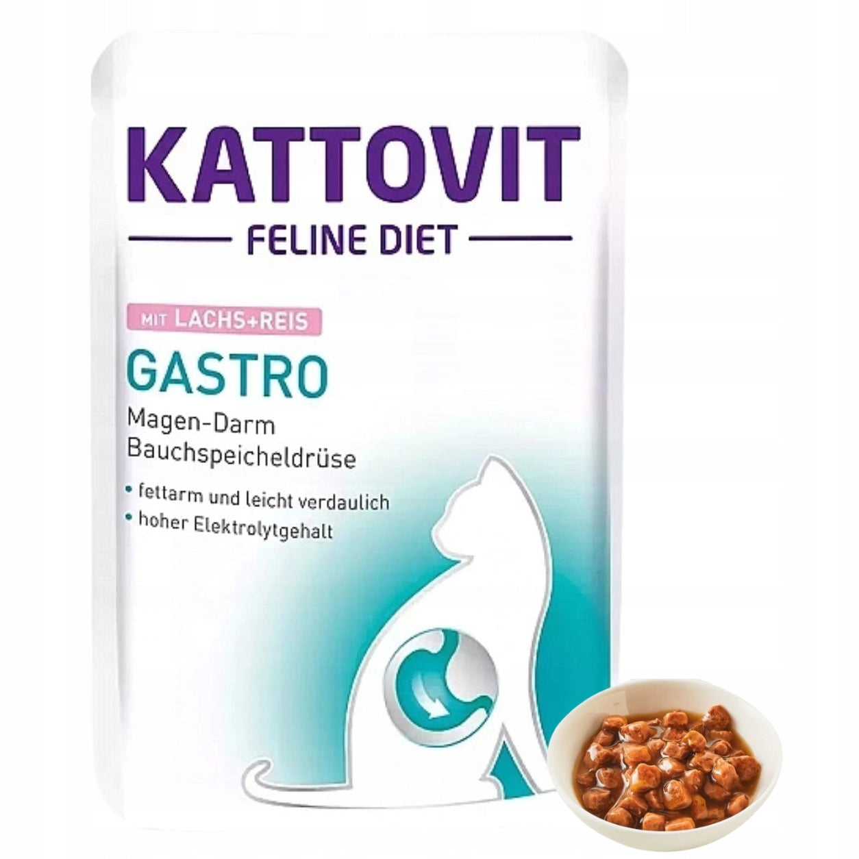 Kattovit Gastro Wet Cat Food Salmon Rice Sachet 85 g