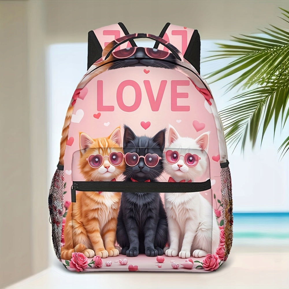 Kawai Cat Backpack with Adjustable Shoulder Straps for a Comfortable Fit