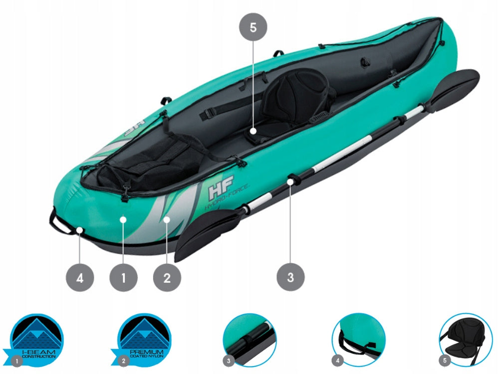 Kayak 1 person Ventura X1 Bestway 65118 Pump Paddle Bag Manufacturer code 65118