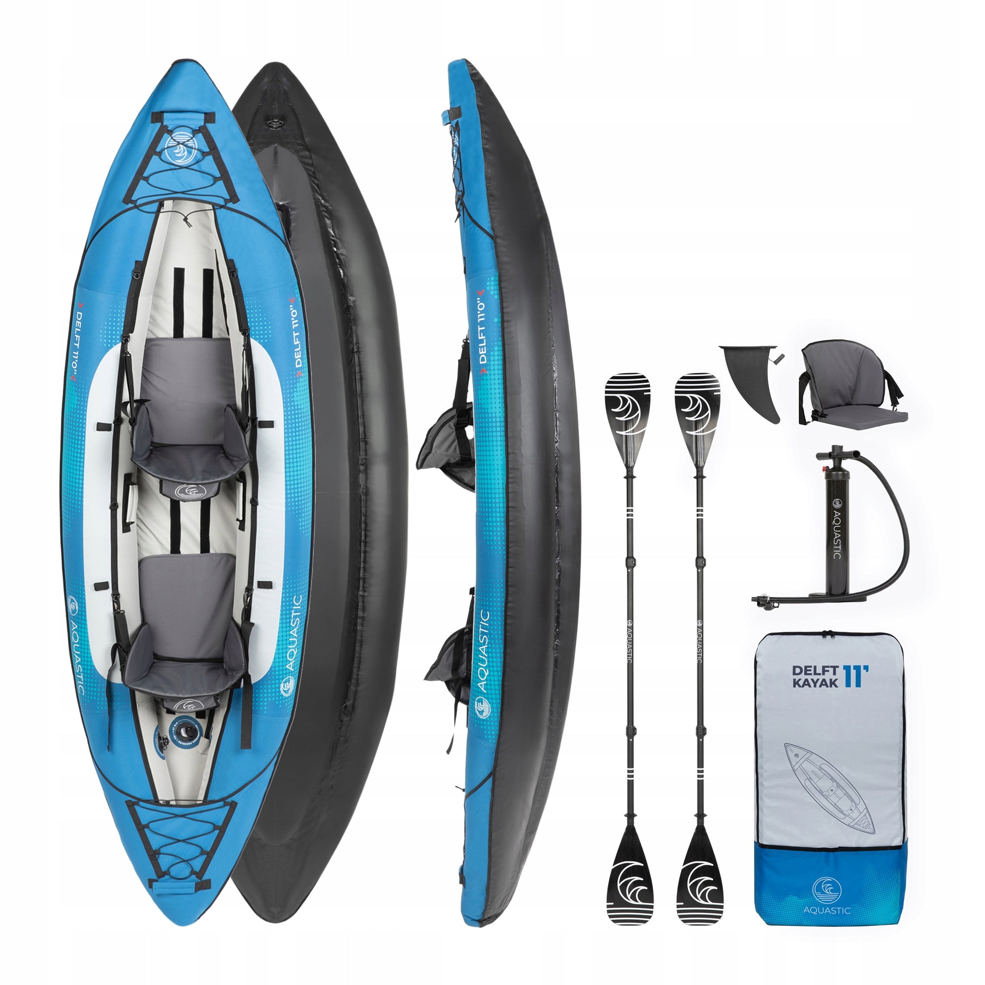 Kayak AQUASTIC Delft 11'0'' / 2-seater / pneumatic 335 cm / +oars