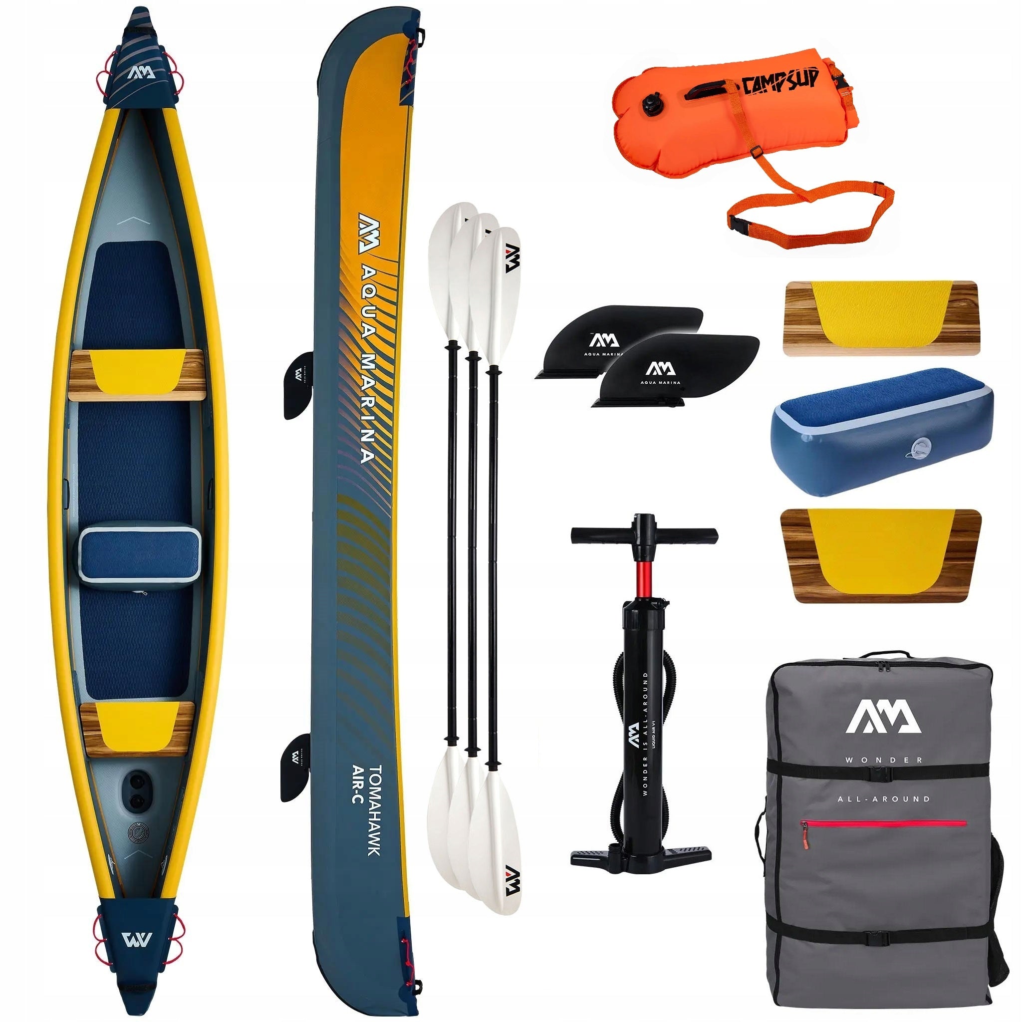 Kayak Aqua Marina Tomahawk AIR-C 478cm 2024 +3x paddle KP-1 +Inflatable buoy
