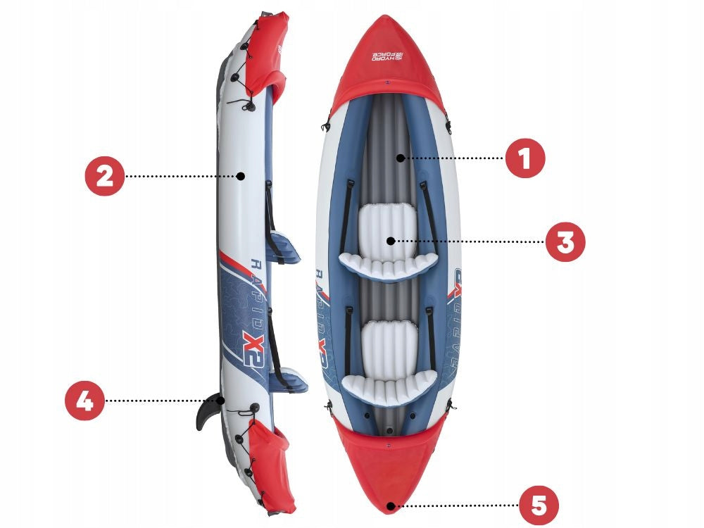 Kayak Inflatable 2os. Lite-Rapid Bestway 65077 Pump Paddle Bag MODEL 2026 Manufacturer code 65077