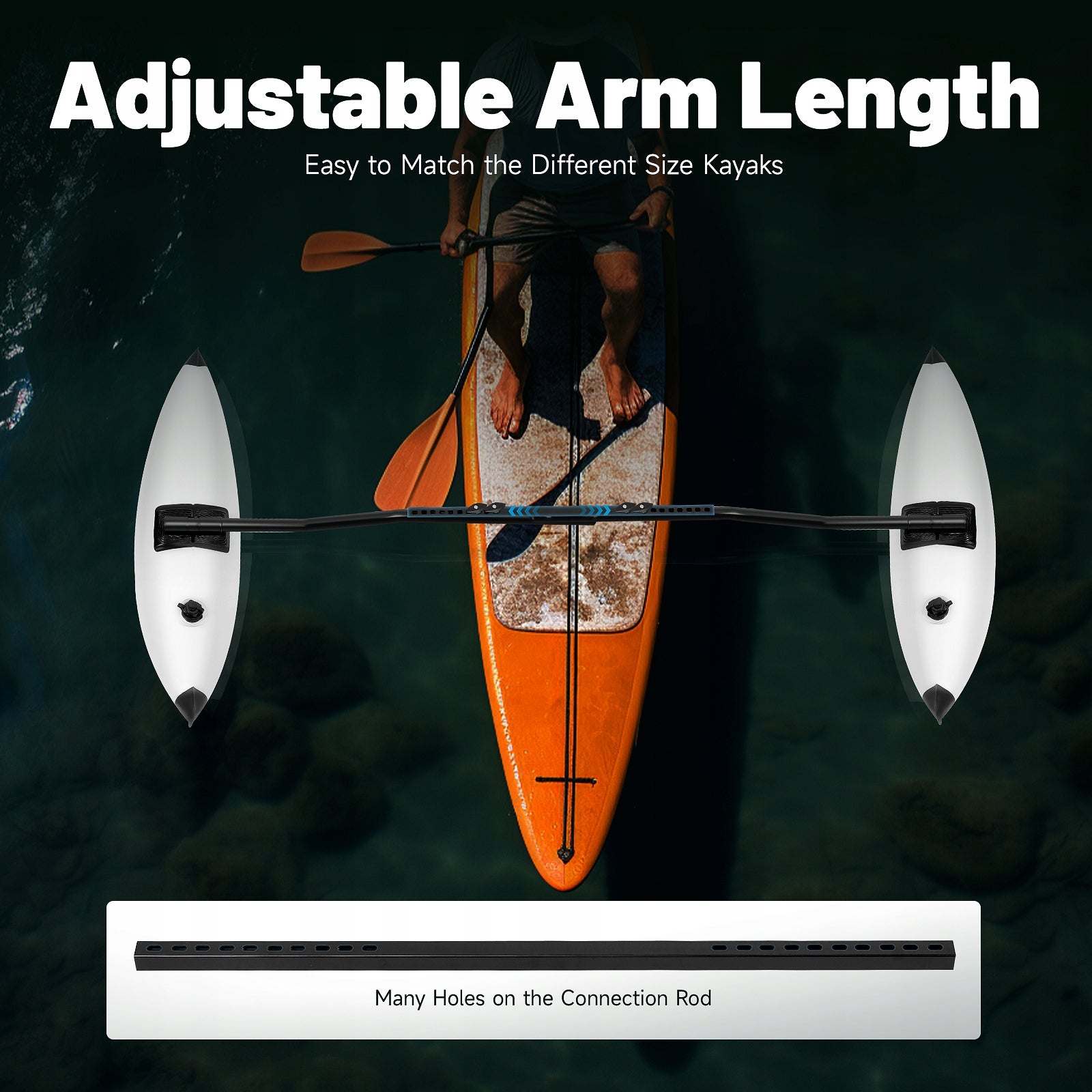 Kayak Outrigger Stabilizer, 2 PCS, 98.5cm PVC Inflatable Outrigger Float Length 98 cm