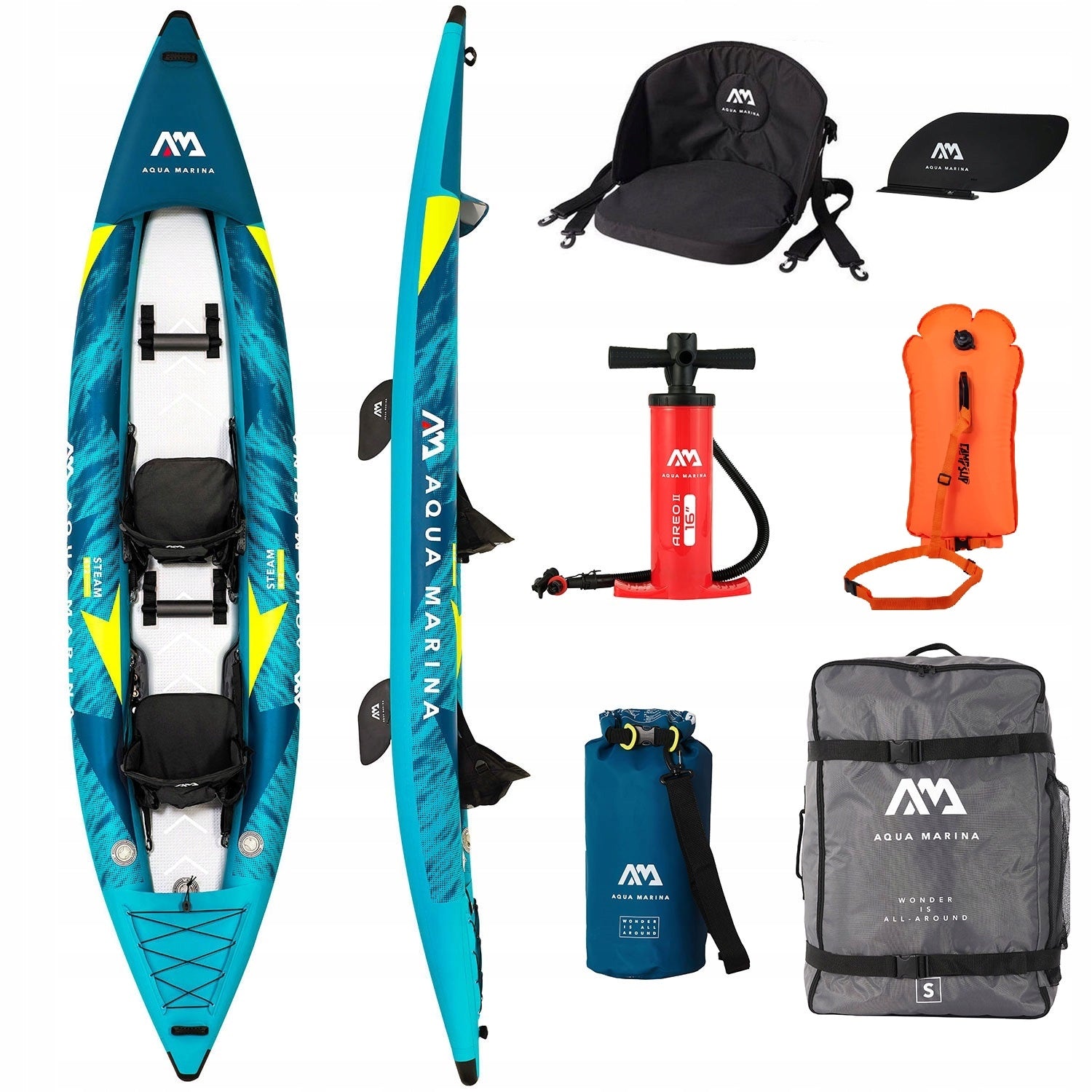 Kayak Pumped Aqua Marina STEAM ST-412 2022 2-person + Inflatable buoy