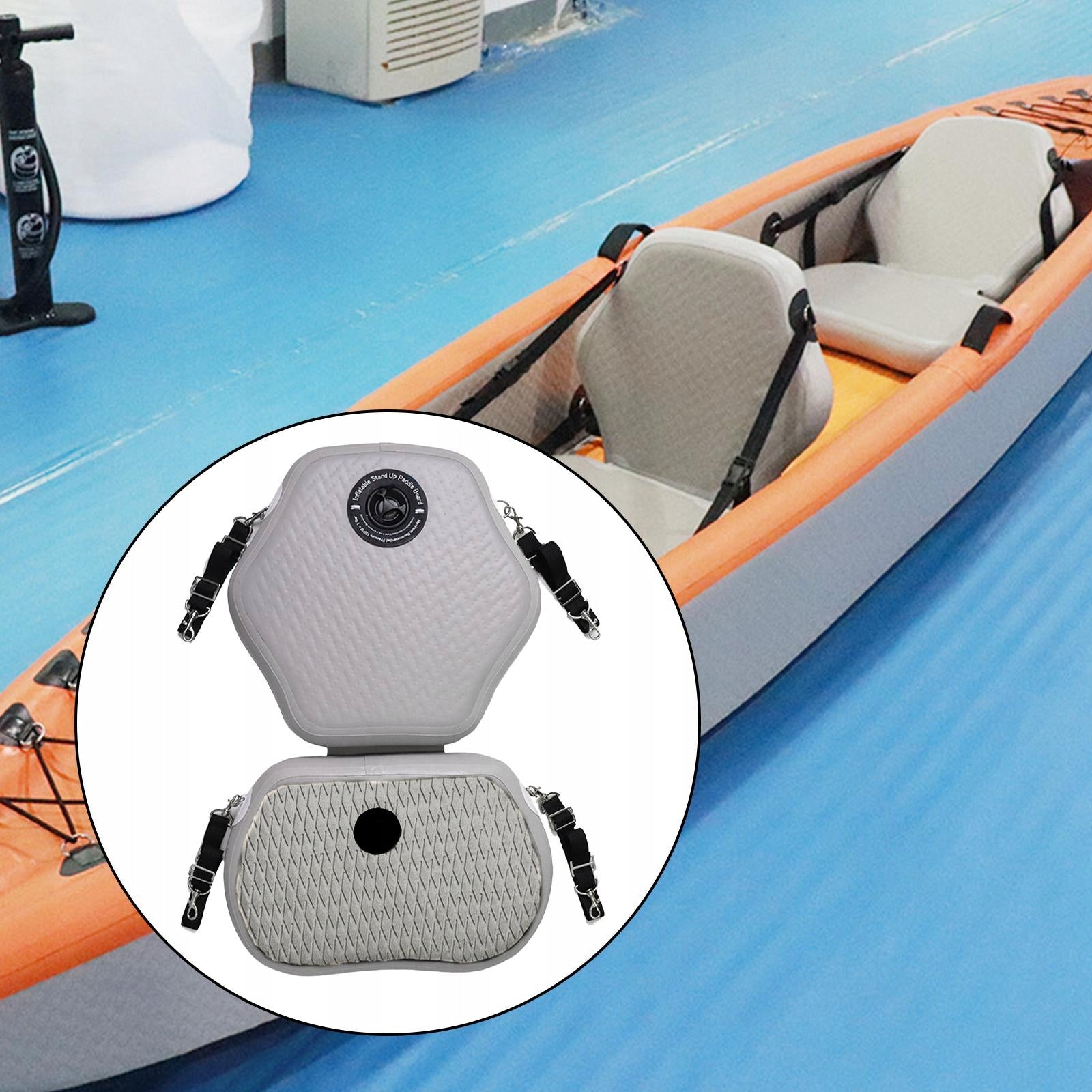 Kayak Seat with Back Support Waterproof Gray Number of seats not specified